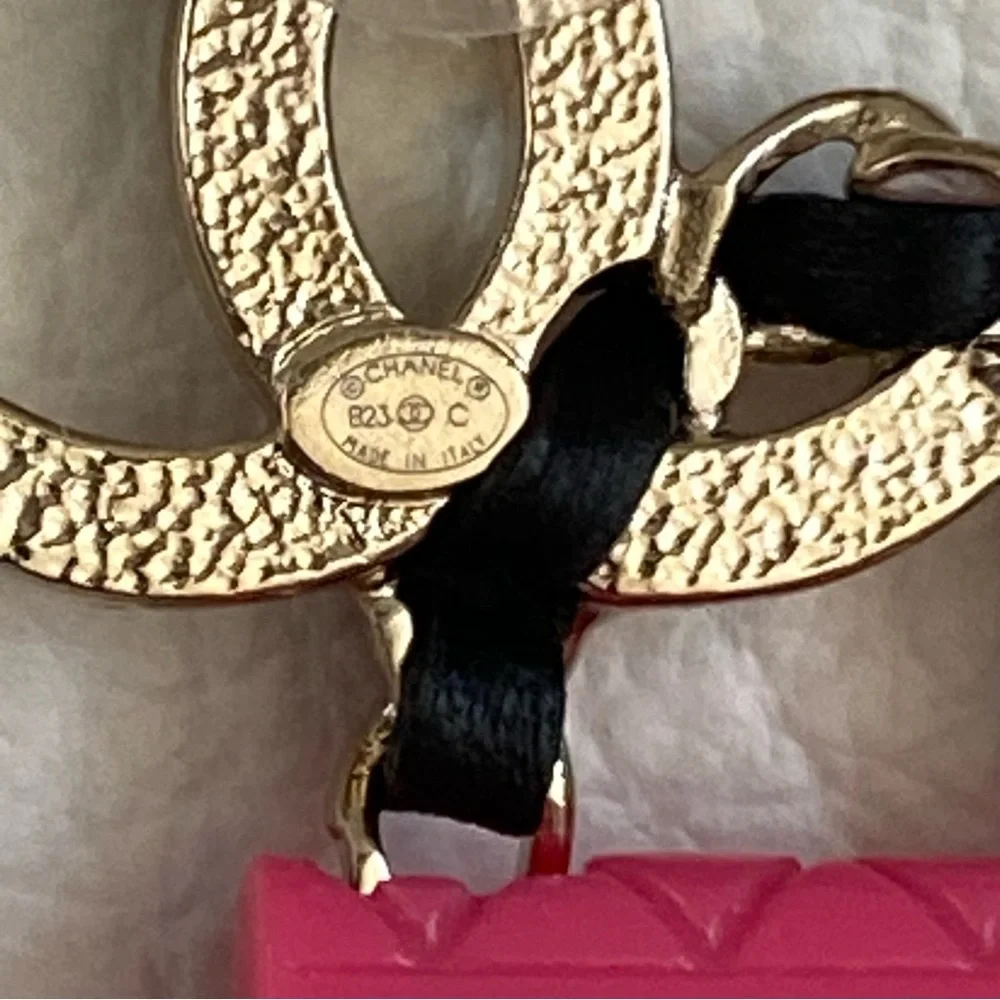 Chanel Barbie Pink Bag Earrings with big CC